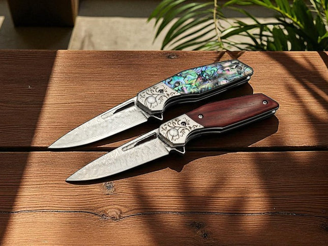 Couteau acier damas pliant