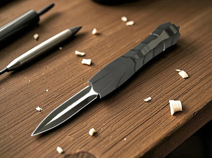 Couteau automatique double tranchant