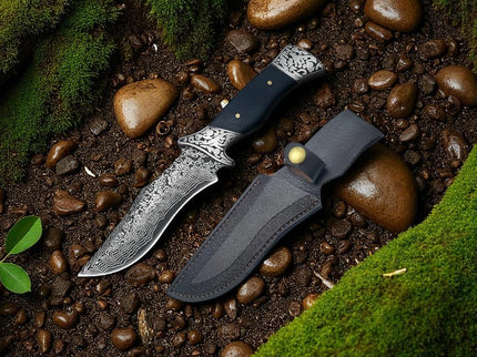 Couteau chasse lame damas