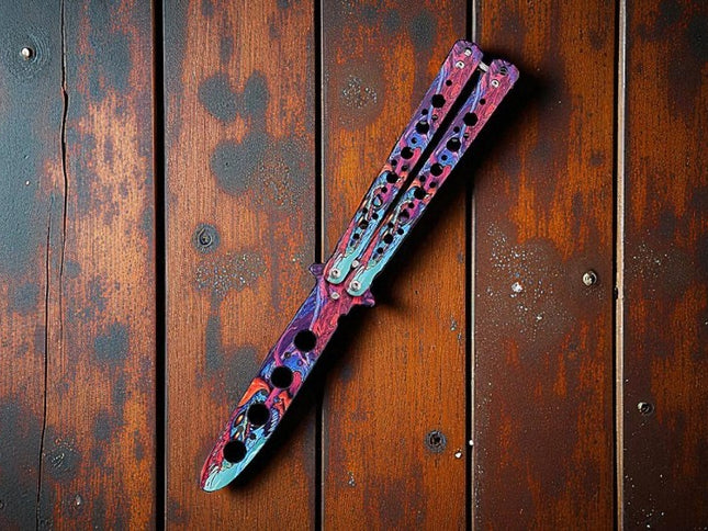 Couteau customise papillon