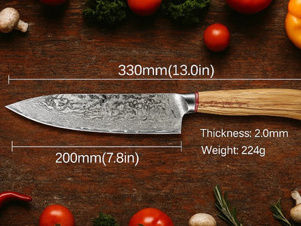Couteau damas chef
