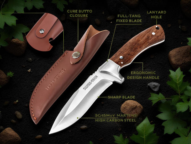 Couteau de chasse manche bois