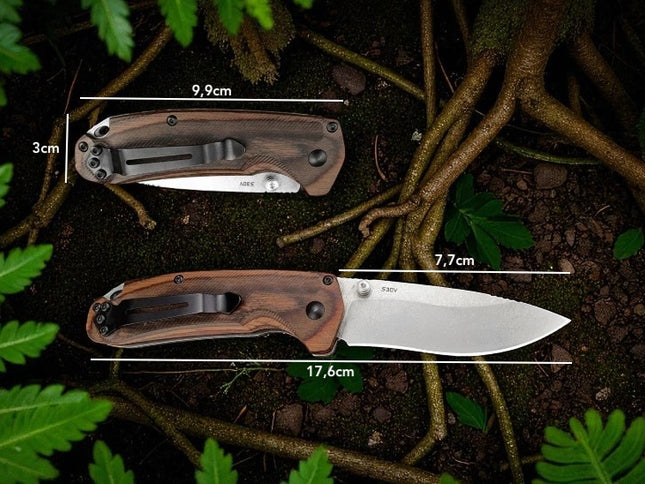 Couteau de poche avec manche en bois