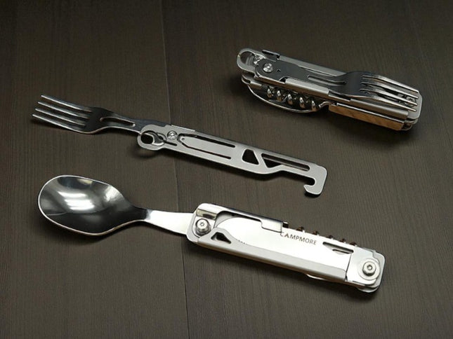 Couteau fourchette cuillère pliant