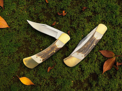 Couteau pliant de cerf bois