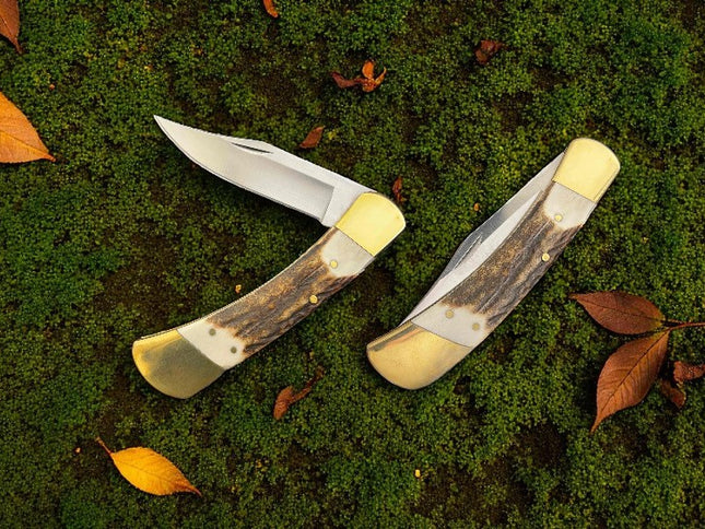 Couteau pliant de cerf bois