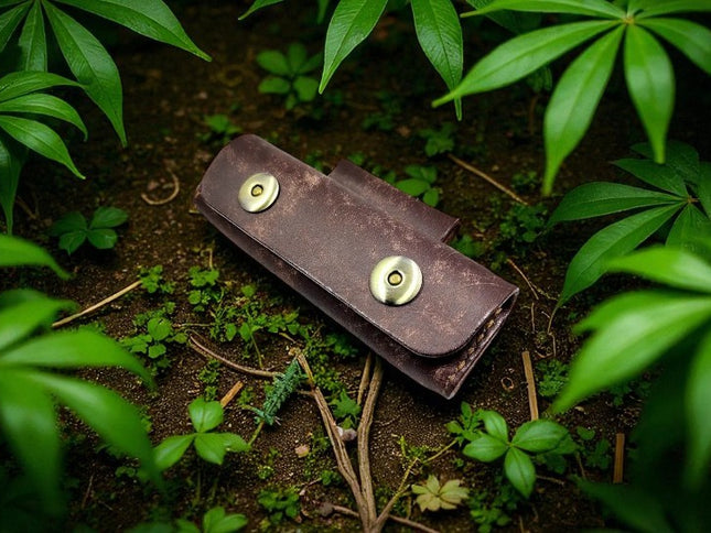 Couteau pliant etui cuir 
