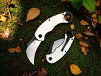 Poignee blanche lamee argent