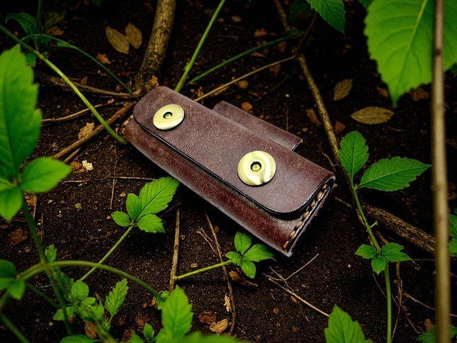 Cuir étui couteaux pliant