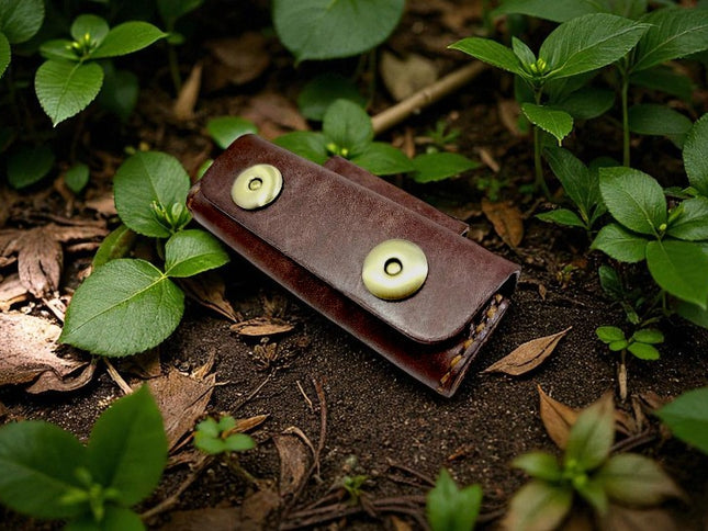 Cuir étui pliant couteau