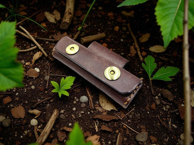 Cuir étui pliant couteaux