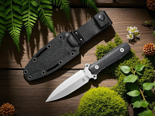 Double tranchant de combat couteau