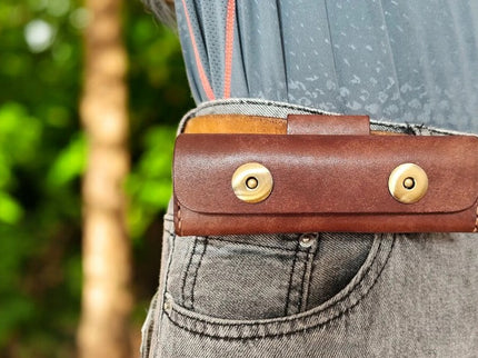 Etui cuir couteau pliant