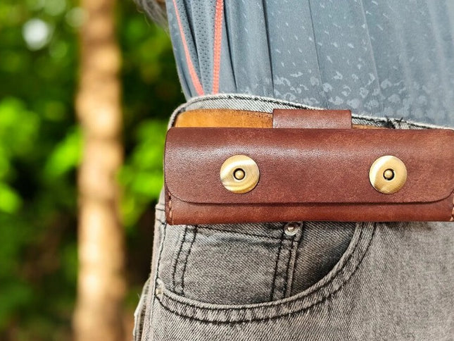 Etui cuir couteau pliant