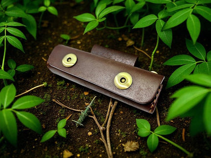 Etui en cuir pliant couteau