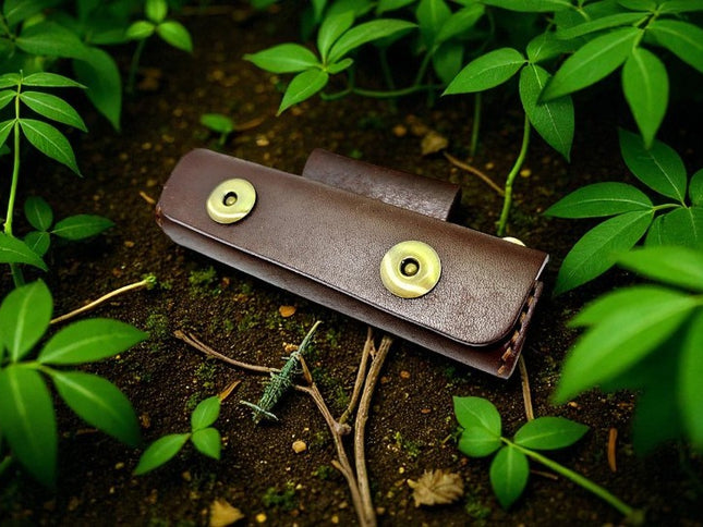 Etui en cuir pliant couteau