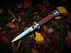 Lame multicolore manche marron