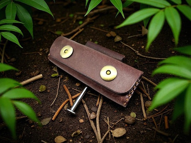 Étui en cuir pour couteau pliant