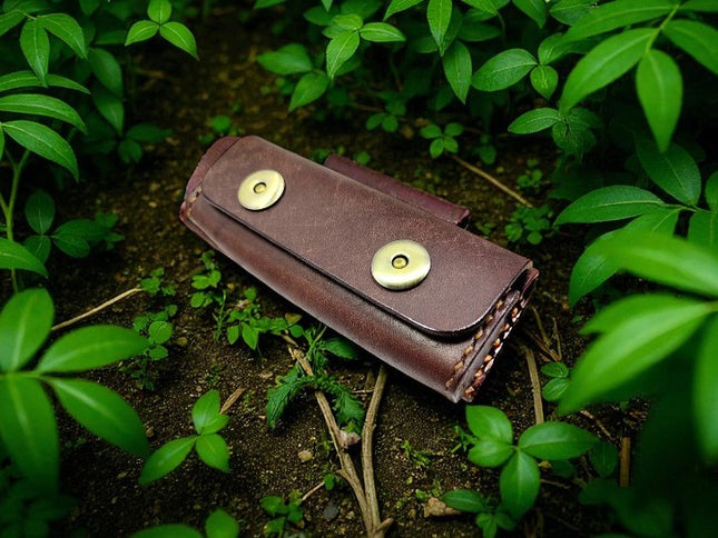 Étui en cuir pour pliant couteau